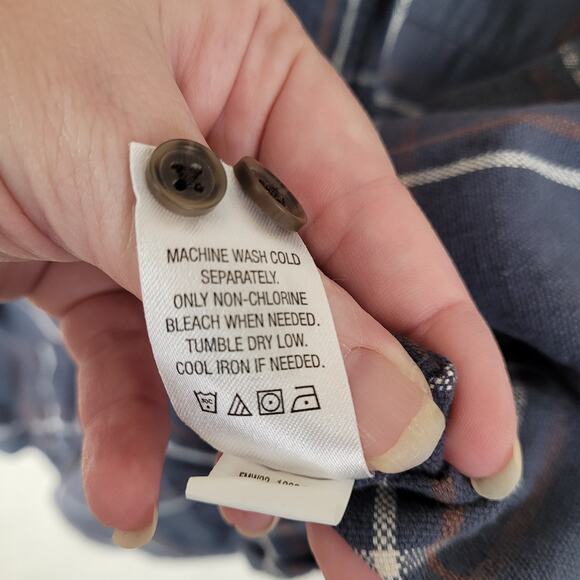 Ridgecut button up shirt blue plaid elbow patches Size medium Workwear - Picture 8 of 8